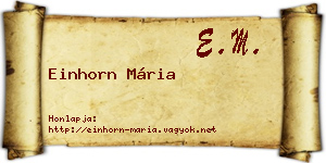 Einhorn Mária névjegykártya