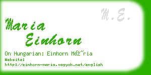 maria einhorn business card